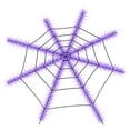 thumbnail image 1 of 100Fens Orange Purple Halloween Spider Web Lights 56 LED Battery Operated Waterproof Round Net Lights Halloween Decor Home Party Yard Indoor Outdoor, 1 of 4