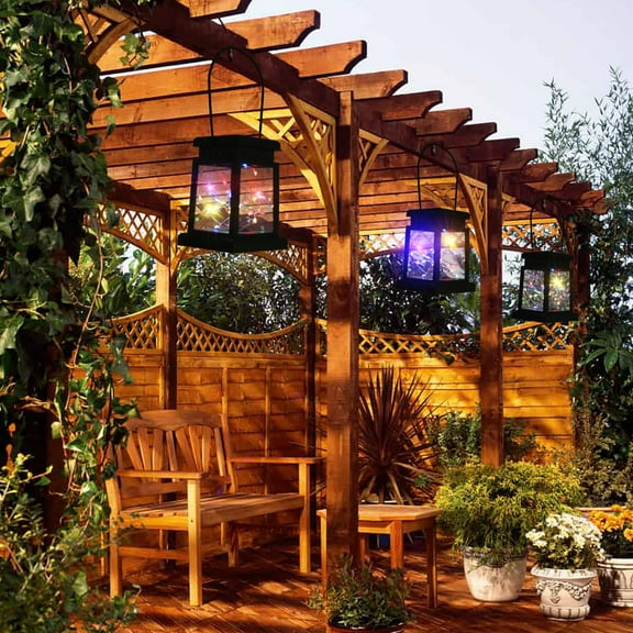 100Fens Outdoor Camping Hanging String Light Lantern Led Solar Decorative Lantern