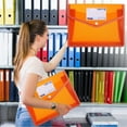thumbnail image 1 of 100Fens Plastic File Folders Envelope Expanding File Wallet Organizer Documents Folder with Snap Closure and Pocket Waterproof Transparent File Pouch for School, 1 of 6