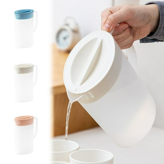 100Fens Plastic Pitcher Jug with Lid and Vented Spout for Both Iced and Hot Drinks, Indoors and Outdoors