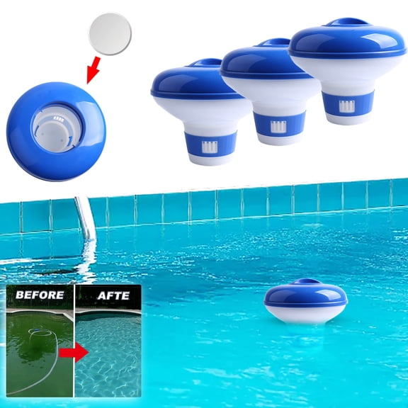 100Fens Pool supplies Swimming Pool Purifier Swimming Pool Floating Water Sheet Floating Cup Swimming Pool Automatic Purifier Floating Purifier 3pc Summer Pool Essentials