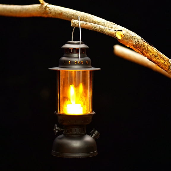 100Fens Portable Lantern Hanging Candle Light LED Oil Light Outdoor Camping Light Flame Festival Day Light
