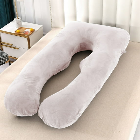 100Fens Pregnancy Pillow Cover U Shaped, 80*150cm Replacement Pillowcase, Used for Maternity Pillows Covers, Double Zipper Stretch Fabric, Super Soft, Universal Type Pillow Case