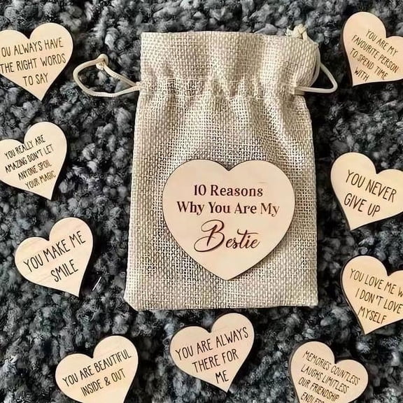 100Fens Reasons Why You Are My Friend Friendship Gift,Unique Friendship Gift,10 Reasons Why You Are My Friend,Friendship Keepsake (Bag,Style4)