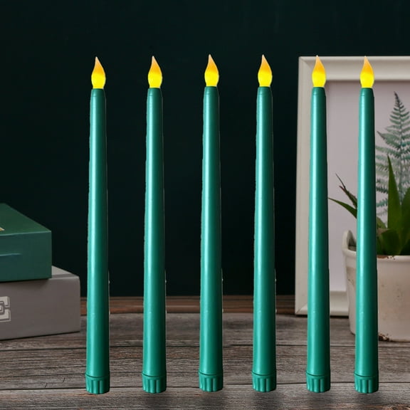 100Fens Remote Control Electronic Long Pole Simulation Candle Christmas Candle Lights Home Tip Pole Wax