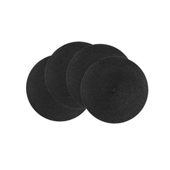 100Fens Round Rop Cotton Braided Table Place Mats Braided Coaster Placemas Non-Slip Table Mats Set of 4 for Dining Kitchen Table Washable 18cm