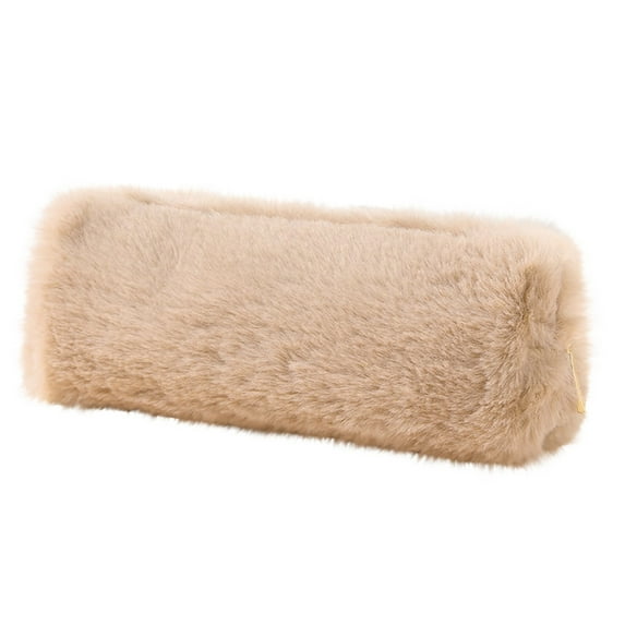 100Fens Simple Pencil Box Cute Short Plush Octagonal Pencil Case Supplies Stationery Organizer