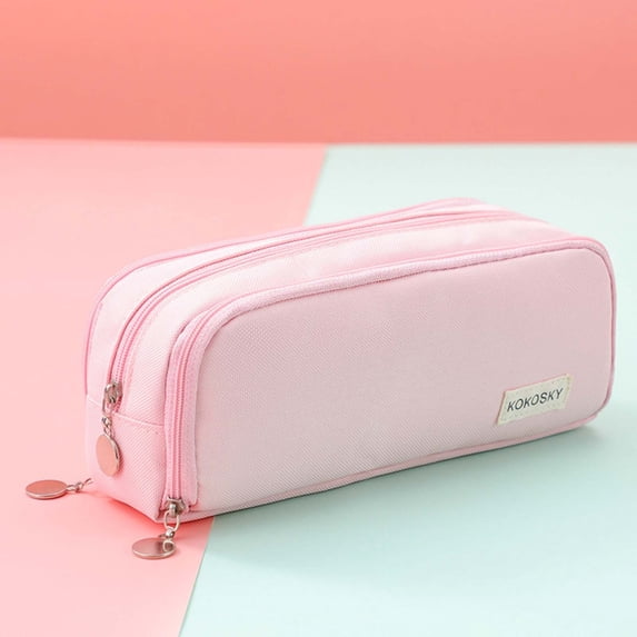 100Fens Simple Style Multi-layers Cloth Pencil Case Student Stationery Storage Box Pouch Pencil Cases Crossborder Pen Container