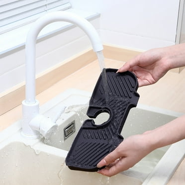 100Fens Sink Faucet Mat Sink Splashing Guard Draining Pad Faucet Water Catcher Mat For Kitchen Bathroom Laundry Sink Mat