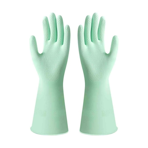 100Fens Skin-Friendly Flocked Cotton Liner Cleaning Gloves Medium, Reusable Dishwashing Gloves for Washing Dishes, Kitchen