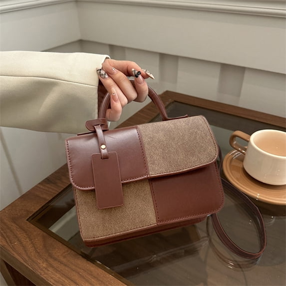 100Fens Small Handbag Commuters Small Square Bag Fashionable Versatile Shoulder Bag Adjustable Shoulder Strap Crossbody Bag