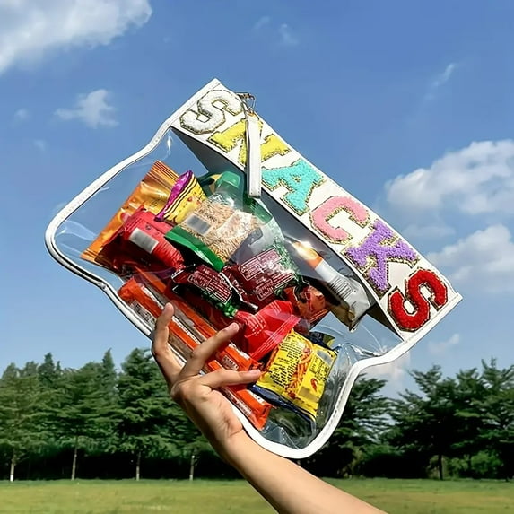 100Fens Snack Storage Bag Transparent Zipper Bag Handheld Makeup Bag Portable Waterproof Toilet Bag