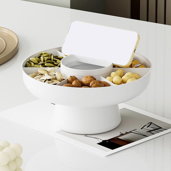 100Fens Snack Tray,Creative Fruit Tray,5Segmented Candy Containers Used For Nut Candy,Dried Fruit Food Storage Organizer Compartment Dried Fruit Tray,Food And Fruit