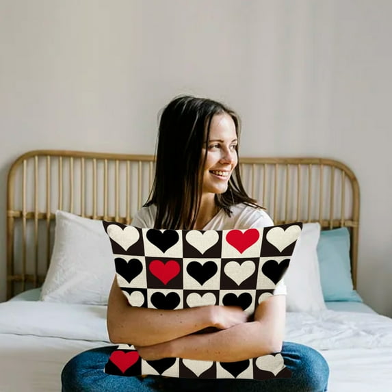 100Fens Soft Decorative Throw Pillows Covers Glitter Printed Pillowcases Geometric Stripe Decor Home Bedroom Sofa Chair Couch 18x18 In