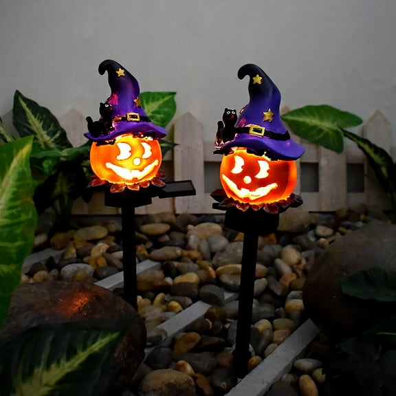 100Fens Solar Outdoor Garden Halloween - '-lantern Resin Crafts Garden Ghost Festival Decoration Ground Insertion Halloween Ambience Decoration