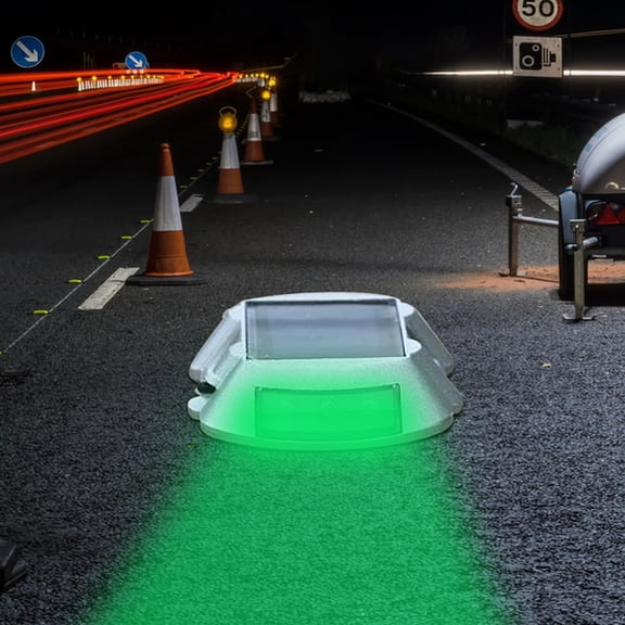 100Fens Solar Road Spike Light,Night Lamp With Reflector,Smart Charging,Flashing And Constantly 2 Lighting Modes(This Is An Intermittently Bright Version),Ip68 Wate