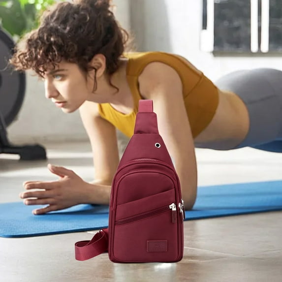 100Fens Solid Color Small Sling Bag for Women Men , Sling Backpack Daypack Fanny Pack Crossbody Bags for Hiking Travel Sports Running