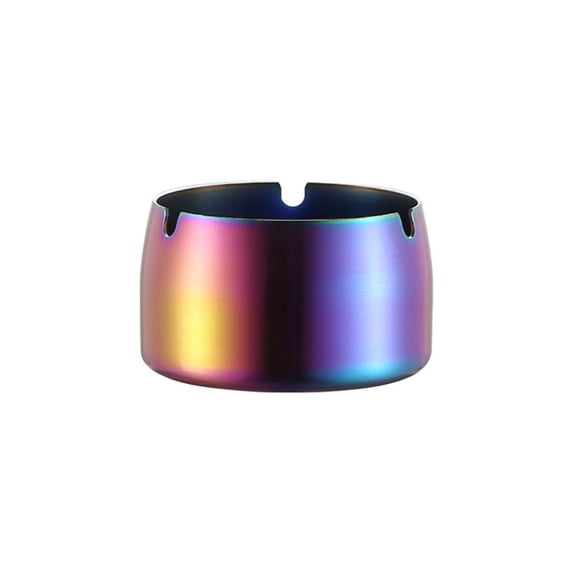 100Fens Stainless Steel High Temperature Resistantdrop Resistantround Design Ashtray 7.9X7.9X4.9Cm