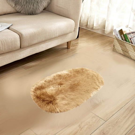 100Fens Super Soft Faux Sheepskin Area Rugs For Bedroom Floor Plush Carpet Faux Rug Bedside Rugs