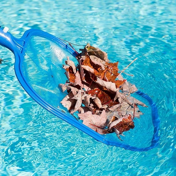 100Fens Swimming Pool Cleaner Supplies/Professional Heavy Duty Pool Leaf Rake Fine Mesh Frame Net/Swimming Pool Cleaning Leaf Skim Net (Blue)