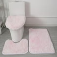 thumbnail image 1 of 100Fens Tie-dye Bathroom Rugs Sets 3 Piece Solid Color Toilet Seat Cover Non-Slip Bath Mats Lid Cover Bath Rug Contour Mat Family Home Decor, 1 of 2