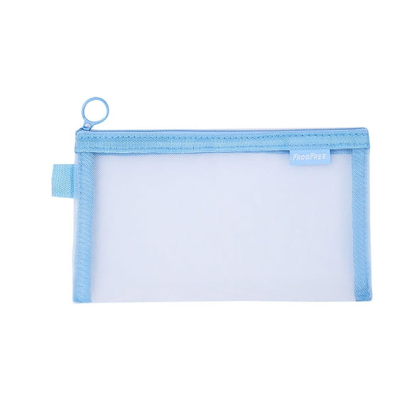 100Fens Transparent Mesh Pencil Case Zippered Stationery Bag Student Exam Portable Large Capacity Pencil Case