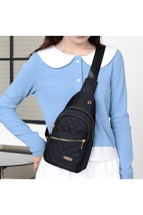 Travel Fashionable Chest Bag for Women Lightweight Large Capacity Fabric Waterproofing Sling Bag Convenient Crossbody Front Pack Travel Cross Body Bag for Wom Zipper Bag