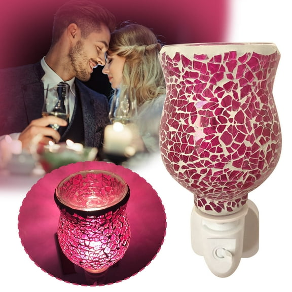 100Fens Valentine's Day Night Lights With Rose Red Crack Multicolor Vintage Plug In Light Night Light WithPlug For Bedroom Decoration