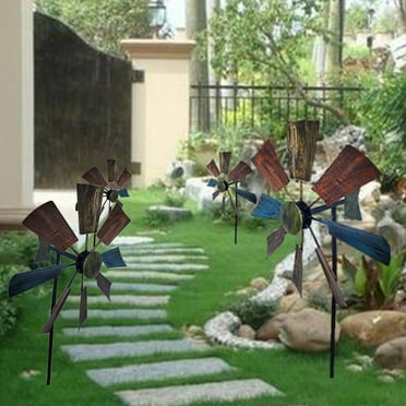 100Fens Wind Spinners With Stake Windmill Metal Garden Spinners Wind Mill For Outdoor Yard Lawns Garden Decorations