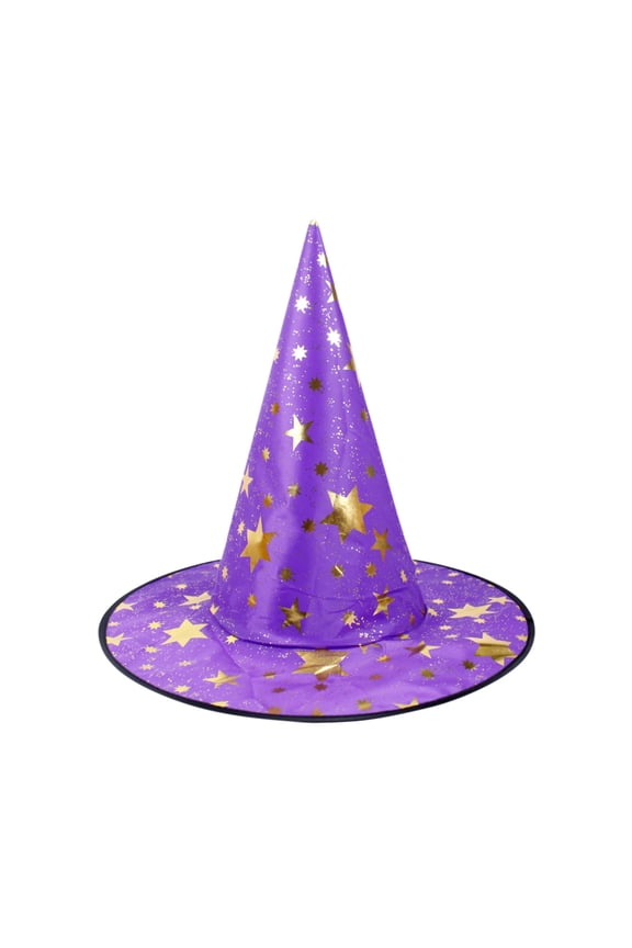 Witch Hat for Women Halloween Wizard Hat with Gold Star Party Hats for Adults Halloween Costume Accessories