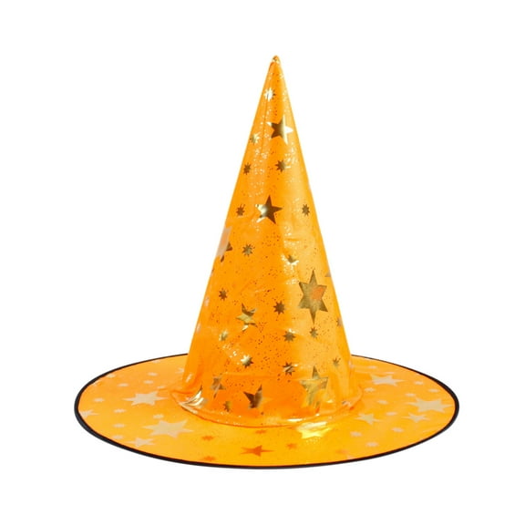 100Fens Witch Hat for Women Halloween Wizard Hat with Gold Star Party Hats for Adults Halloween Costume Accessories