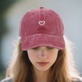 thumbnail image 1 of 100Fens Women's Baseball Cap With Heart-Shaped Embroidery Pattern Hat Adjustable Cap Outdoor Sports Cap, 1 of 9