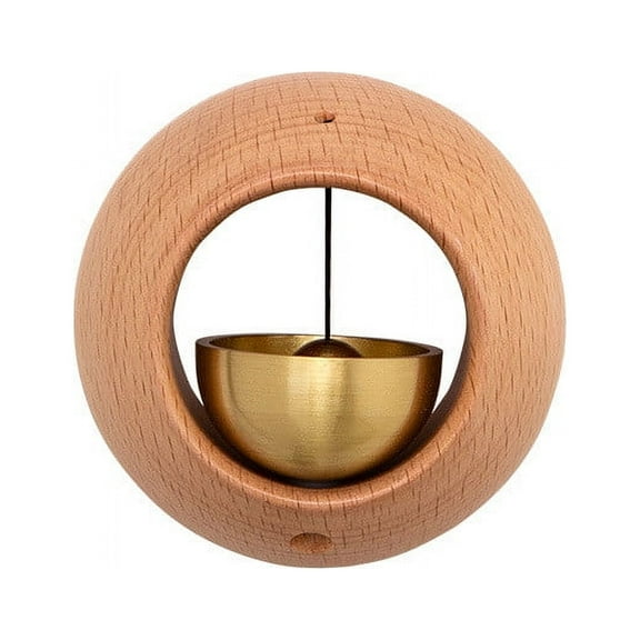 100Fens Wooden Dopamine Doorbell Entry Reminder Small Round Wind Chime Suction Door Bell Housewarming Gift