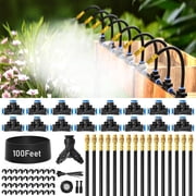 100Ft 1/4 Drip Irrigation System, Jorking Upgrade 360  Adjustable Garden Irrigation Kit with 16pcs Copper Nozzles