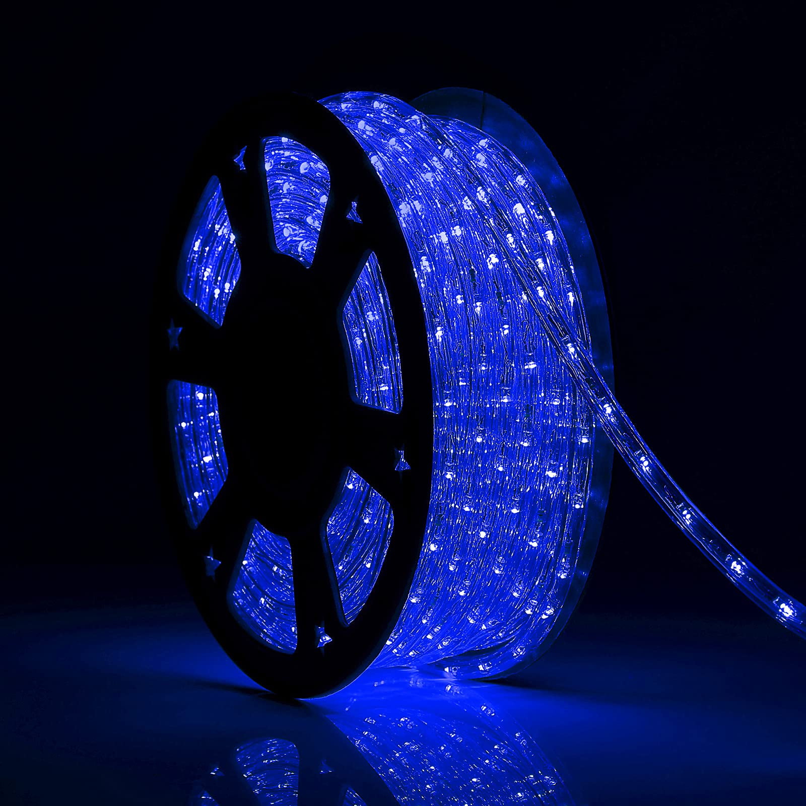 100 Ft Blue Waterproof LED Rope Lights for Outdoor Christmas Decor