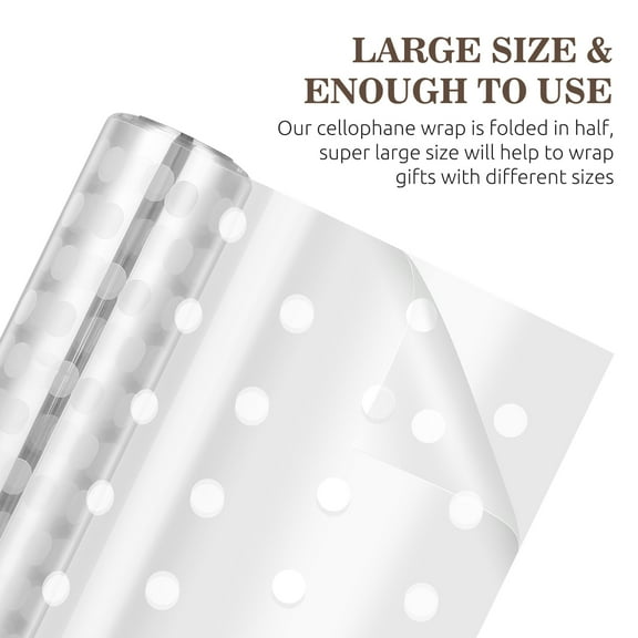 Supvox Clear Cellophane Wrap Roll with Flower Ribbons for Special Events 20Pcs