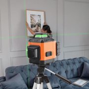 100Ft Self Leveling Green Laser Level with 3 X 360 Cross Lines, Manual and Auto Modes, Rechargeable Battery and Stand Included, Model Cm03