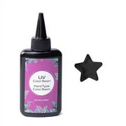 100G Black UV Resin-Upgrade Quick Cure! Hard Type Color Resin, UV Glue Ultraviolet Curing, Solar Cure Sunlight Activated Resin Clear Adhesive Glue for Jewelry Making-Black
