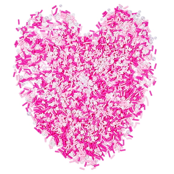 100G Nail Art Slices Mini Craft Sprinkles Colorful Hot Pink Round Heart Cube Mixed Shapes Small Polymer Clay Filler Cabochons Confetti