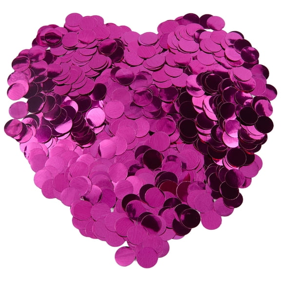 100G PE Paillette/Sequin Confetti Flat Round Fuchsia 9.5x0.01mm