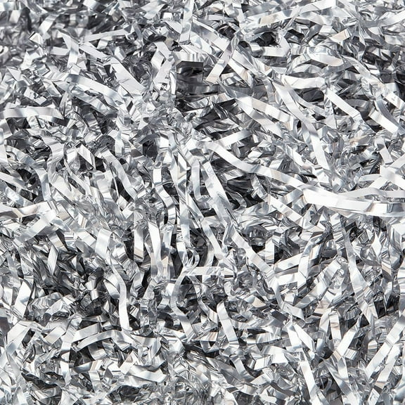 100G Paper Shred Stuffing Silver Gift Box Filler Bulk Crinkle Cut Plastic Shiny Metallic Shreds Confetti Bags Cushion DIY