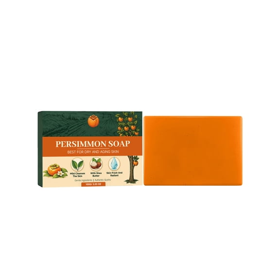 100G Persimmon Deodorizing Handmade Soap Bath Cleansing Soap For Body