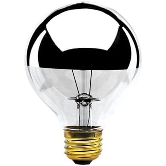 100G25HM Half Chrome 100W Globe Shape Bulb - 2 Pack