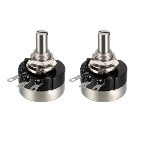 100K Ohm Variable Resistors Single Turn Rotary Carbon Potentiometer 2pcs
