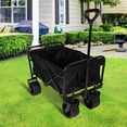 thumbnail image 1 of 100L Beach Wagon, Foldable Wagon with 220Lbs Large Capacity, Collapsible Wagon Cart Heavy Duty for Grocery Outdoor Beach Gardening Sports Camping Shopping Fishing, Black, 1 of 5
