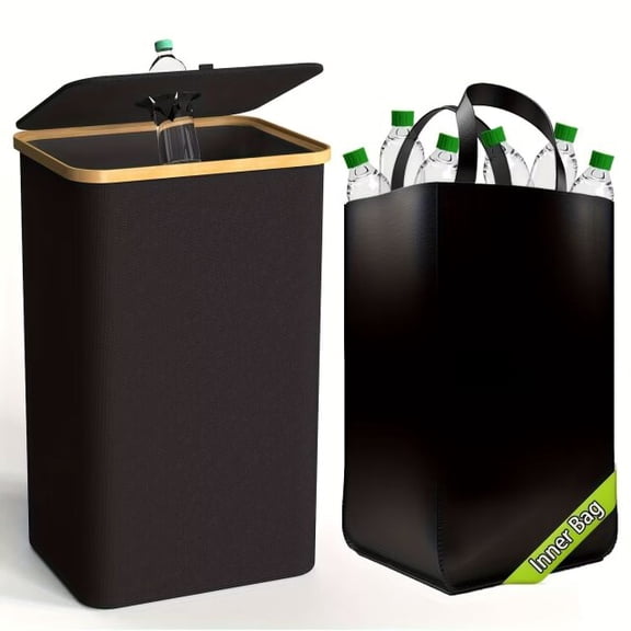 100L Black Heavy-Duty Bottle Recycling Bin, Commercial & Household Large Capacity Waste Sorting Bin