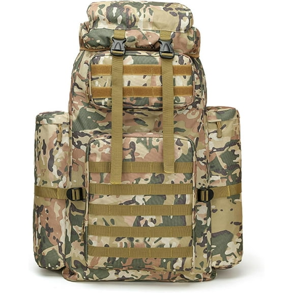 100L Camping Hiking Backpack Heavy Duty Military Tactical Backpack Large Capacity Travel Daypack for Hunting Climbing (E)