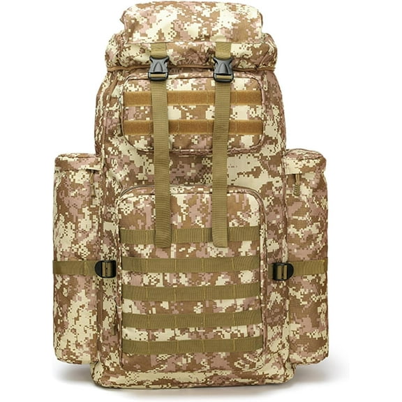 100L Camping Hiking Backpack Heavy Duty Military Tactical Backpack Large Capacity Travel Daypack for Hunting Climbing (F)