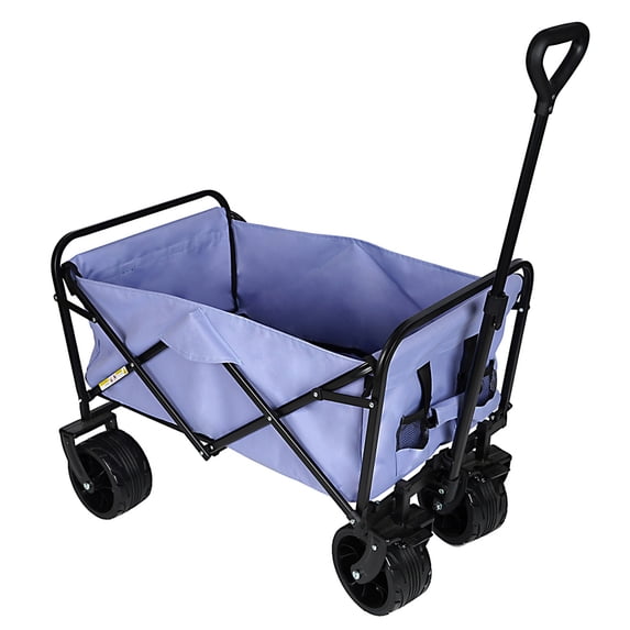 100L Collapsible Folding Beach Wagon Cart With 220Lbs Large Capacity, Wagons Carts Heavy Duty Foldable With Big Wheels For Sand, Garden, Camping,Purple
