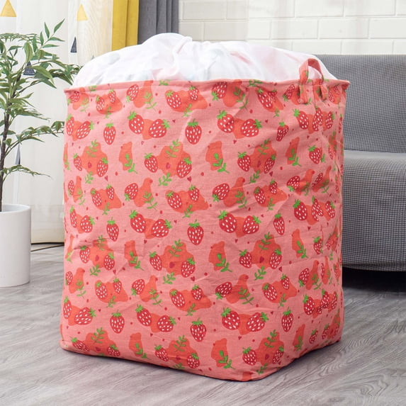 100L Large Capacity Canvas Linen Drawstring Storage Bag, Thickened Dustproof Foldable Organizer with Carry Handles, Breathable Coated Storage Bag for Quilts Clothes Blankets Home Closet